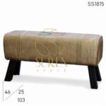 Rustic Canvas Handcrafted Long Pouf Design