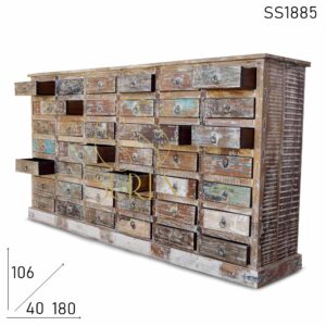 SS1885 seguro espacio blanco angustia multi cajón recuperado madera enorme cajón