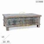 White Distress Carved Panel Trunk Design