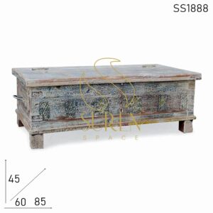 SS1888 Suren Space White Distress Carved Panel Trunk Design
