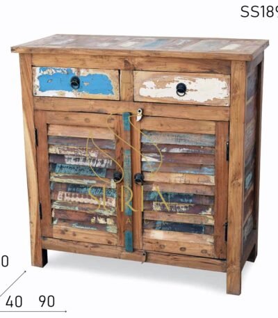 Reclaimed Wood Indian Style Wooden Cabinet