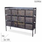 Industrial Finish Metal Multi Drawer Chest Design