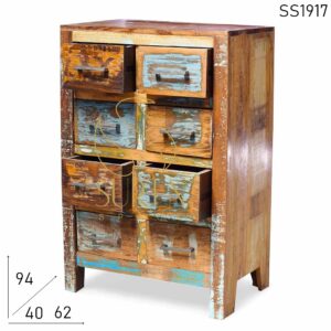 Multiple Colored Eight Drawer Chest Design