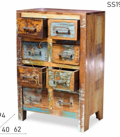 Multiple Colored Eight Drawer Chest Design