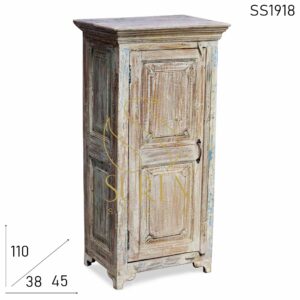 SS1918 Suren Space White Distress Single Door Cabinet Design