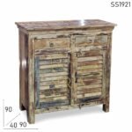 White Distress Shutter Design Cabinet