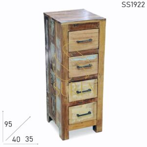 SS1922 Seguro espacio cuatro cajón recuperado diseño de gabinete de madera