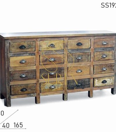 Distress Chic Design Old Wood Multi Drawer Chest of Drawer