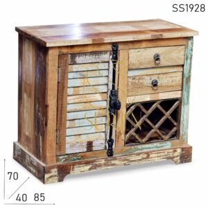SS1928 Suren Space Gabinete de enoteca artesanal de madera recuperada