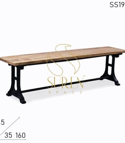 Cast Iron Mango Wood Long Bench Design