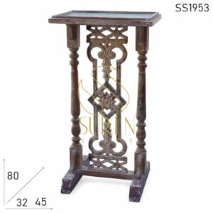 Old Casting Reclaimed Wood Pedestal Stand