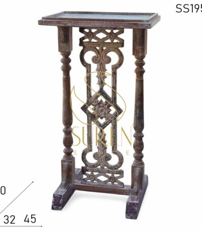 Old Casting Reclaimed Wood Pedestal Stand