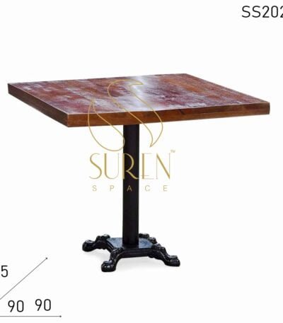 Cast Iron Solid Wood Folding Restaurant Table