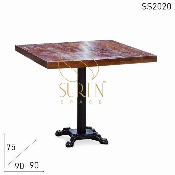 Cast Iron Solid Wood Folding Restaurant Table