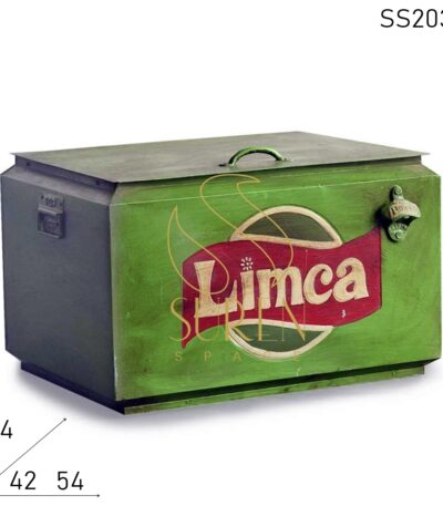 Hand-Painted Cold Drink Logo Metal Trunk