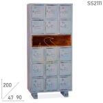 Sky Blue Distress Multi Drawer Iron Cabinet