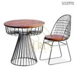 Minimalistic Solid Wood Top Bistro Table Set