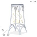 White Bent Metal Modern Industrial Bar Stool