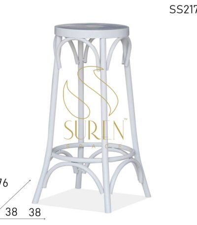 White Bent Metal Modern Industrial Bar Stool