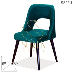 SS2211 Suren Space Velvet Fabric Metal Base Fine Dine Restaurant Chair