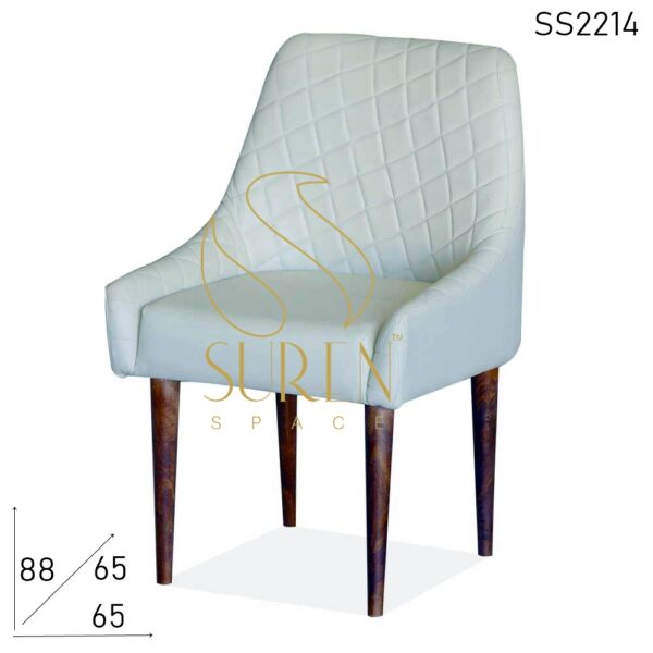 SS2214 Suren Space White Leather Fine Dine Cadeira Moderna