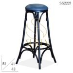 Bent Metal Leatherite Seat Comfortable Bar Stool