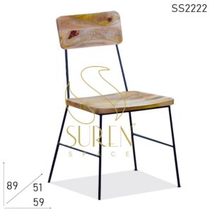 SS2222 Suren Space Curved Solid Wood Metal Base Hospitality Chair
