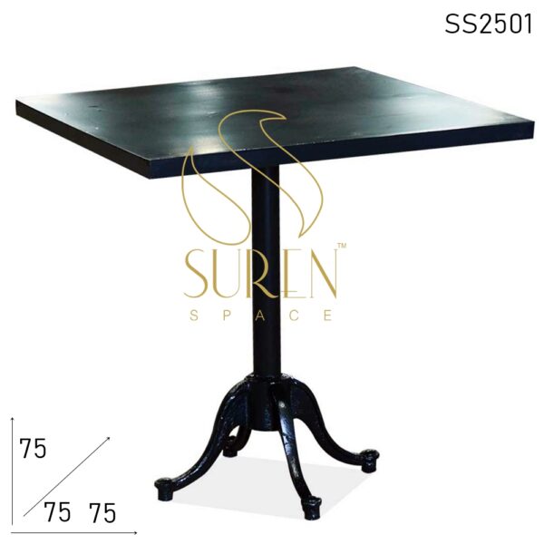 SS2501 Suren Space Cast Iron Metal Top Outdoor Table Design