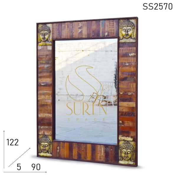 SS2570 Suren Space Old Indian Wood Bathroom Mirror Frame