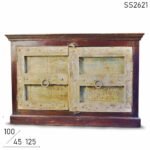 SS2621 Suren Space White Distress Old Door Unique Reproduction Sideboard