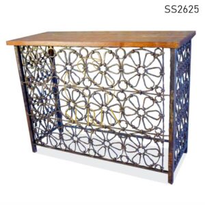 SS2625 Suren Space Bent Metal Rustic Finish Console Table