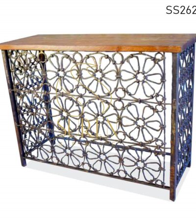 SS2625 Suren Space Bent Metal Rustic Finish Console Table