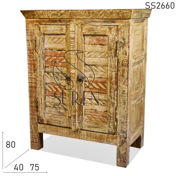 Reclaimed Wood White Distress Cabinet Design