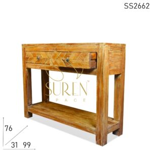 SS2662 Seguro espacio dos cajón solid wood consola diseño de mesa