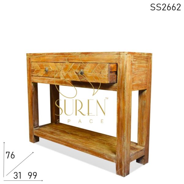 Two Drawer Solid Wood Console Table Design