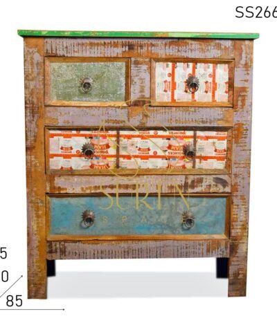 Recycled Wood Multi Drawered Chest