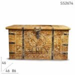 Hand Carved Unique Ethnic Storage Trunk
