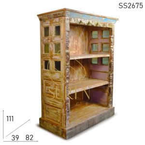 SS2675 Suren Space Old Wood Reclaimed Antique Reproduction Open Bookcase