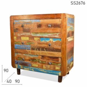 Three Drawer Reclaimed Wood Drawer Chest