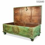 Green Distress Carved Unique Trunk Design