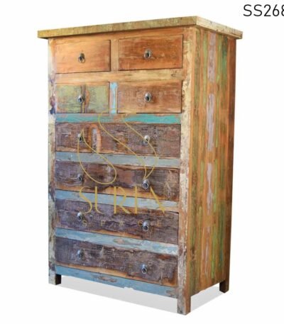 Reclaimed Wood High Drawer Chest