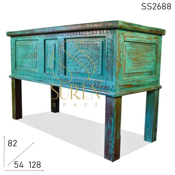 Green Distress Antique Reproduction Console Table