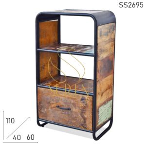 SS2695 Suren Space Old Reclaimed Wood Industrial Style Bookcase