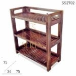 Folding Solid Wood Bookcase Case Cum Shoe Rack