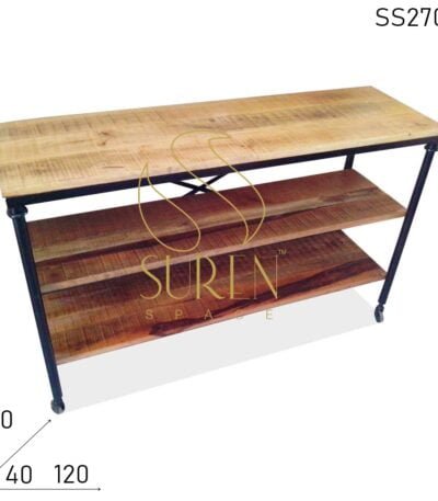 Mango Wood Industrial Style Console Table