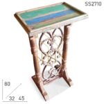 SS2710 Suren Space Old Casting Reclaimed Wood Pedestal Stand