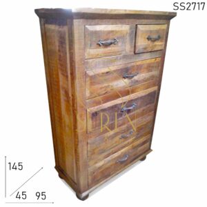 Heighted Solid Wood Multi Drawer Cabinet Design