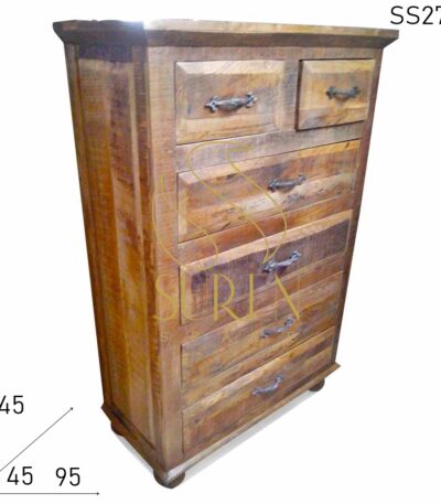 Heighted Solid Wood Multi Drawer Cabinet Design