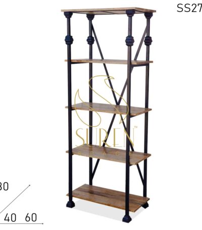 SS2718 Suren Space Industrial Solid Wood Crafted Bookcase