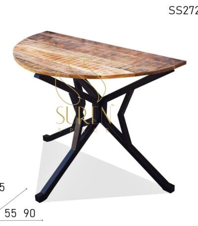 Half Round Indian Industrial Design Console Table